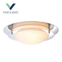 Bathroom ceiling lamp double decoration rings IP44 stainless steel