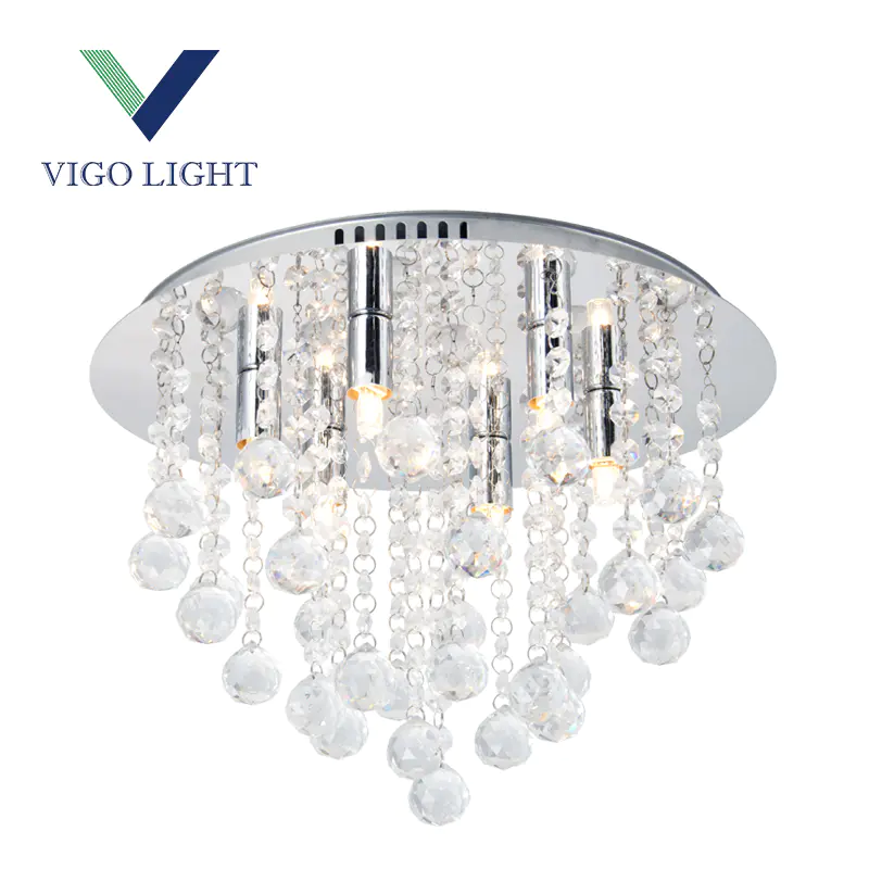 Clear crystal ceiling lamp G9 6 heads