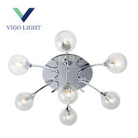 7 ball heads ceiling lamp clear crade glass