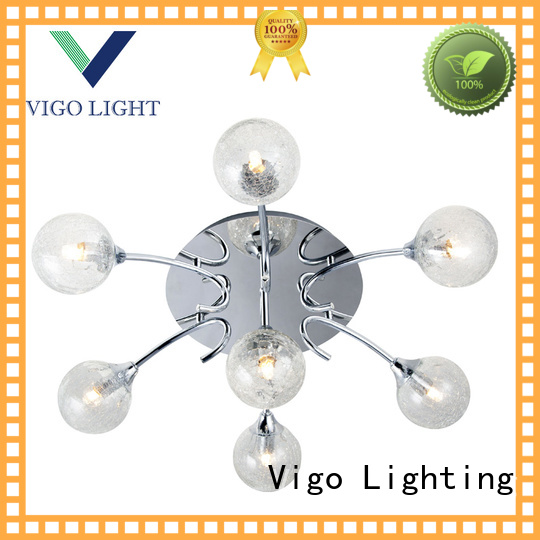 crystal double round ceiling fixture Vigo Lighting